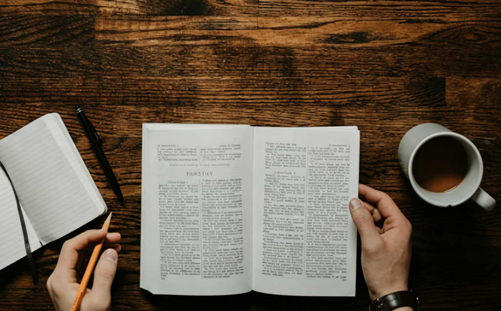 当前图片:table and book